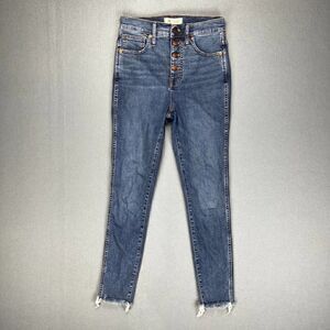 Madewell Jeans Womens 26 10" High-Rise Skinny Medium Wash Denim Crop Raw Hem